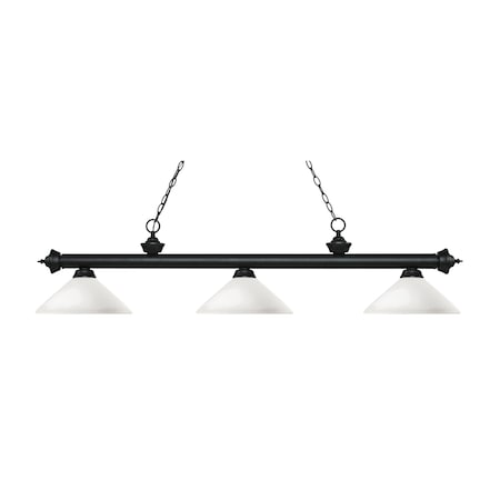 Z-Lite Riviera 3 Light Billiard Light, Matte Black & Matte Opal 200-3MB-AMO14